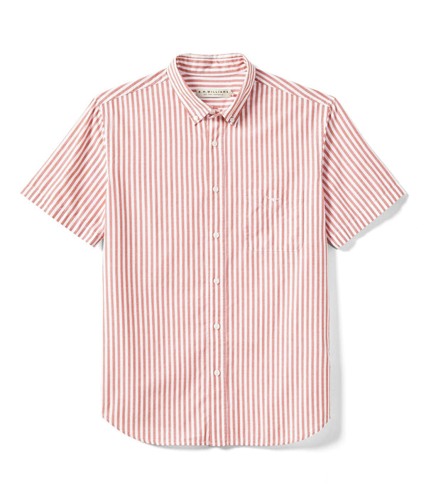 R.M.Williams - Regular S/S Stripe Shirt - Red/White