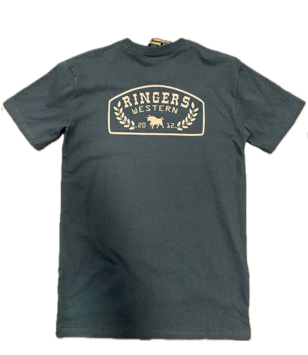 Ringers Western - Mens - Wheatbelt StockFit Tee - Charcoal/Copper