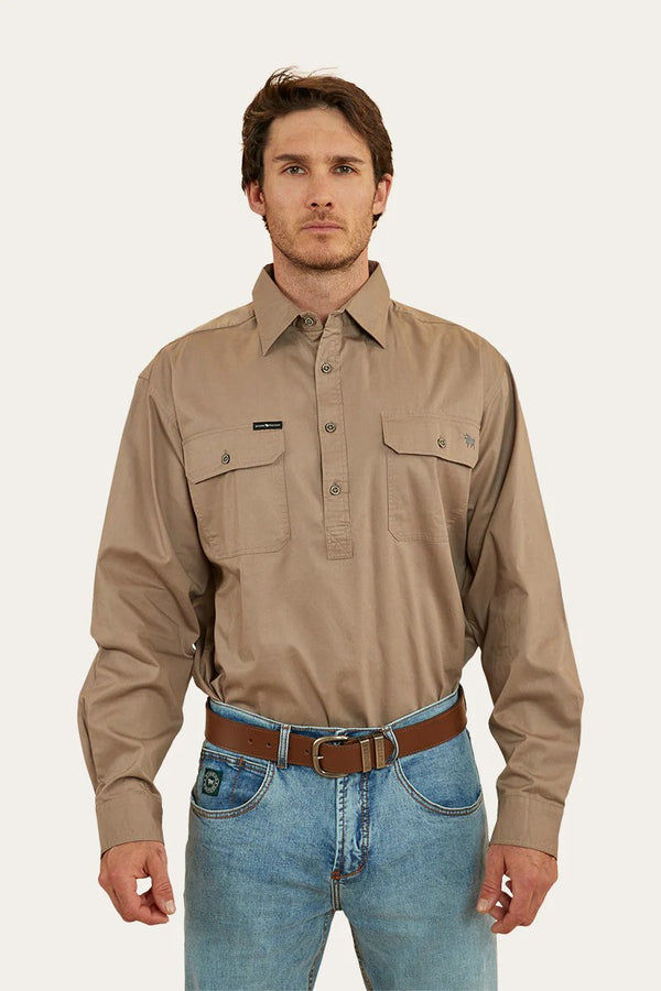 Ringers Western - King River Half Button Shirt - Mushroom
