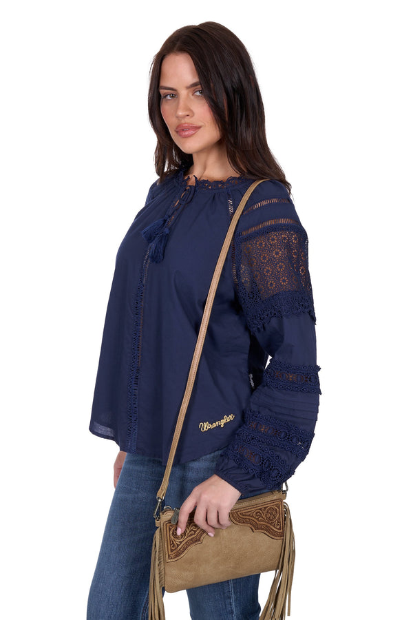 Wrangler - Womens - Tamara L/Sleeve Blouse - Navy
