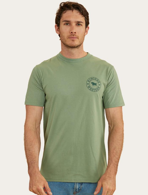 Ringers Western - Signature Bull Classic Tee - Leaf/Pine