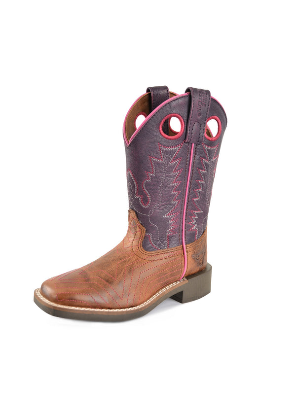 Pure Western - Children - High Top Boot (C) - Hadley ~ Purple/Br
