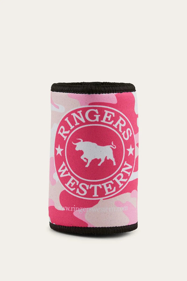 Ringers Western - Signature Bull Stubby Cooler - Pink Camo