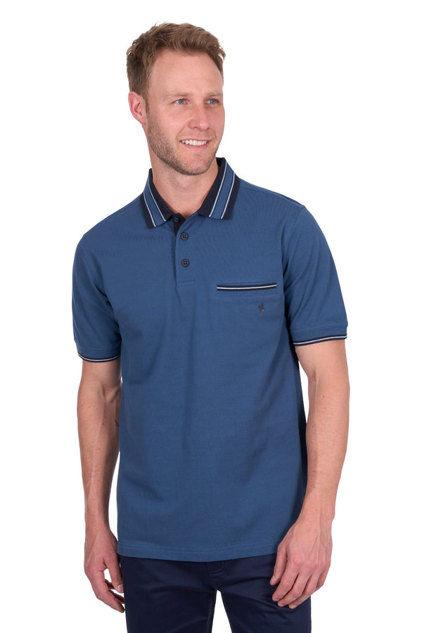 Thomas Cook - Mens - Ben Tailored Fit Polo - Blue Ocean