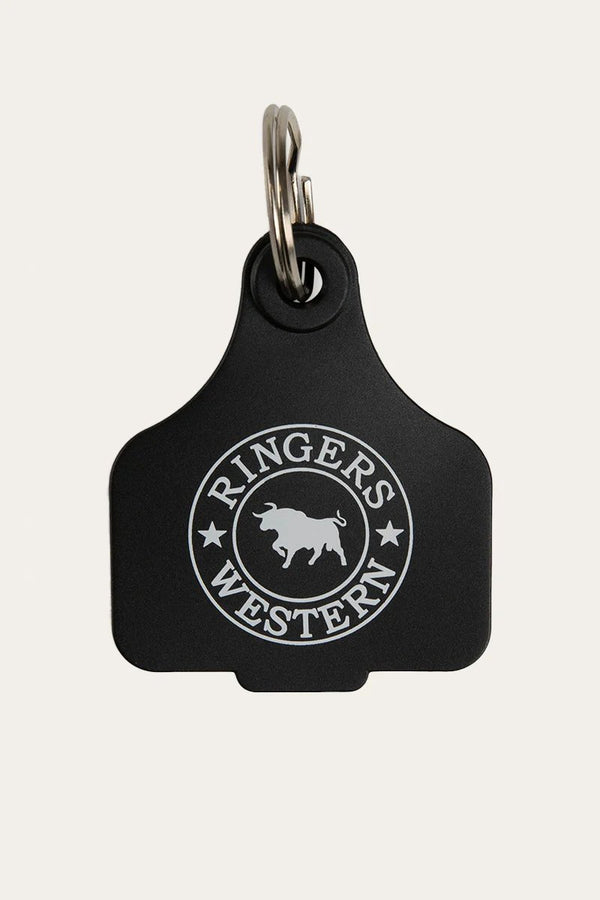 Ringers Western - Cattle Tag Keyring - Black/White