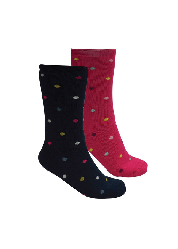 Thomas Cook - Kids - Thermal Socks - Kids ~ Navy/Pink Spot