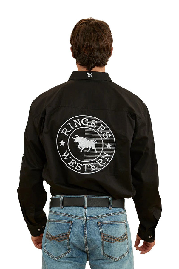 Ringers Western - Mens - Hawkeye Full Button Flag Shirt - Black
