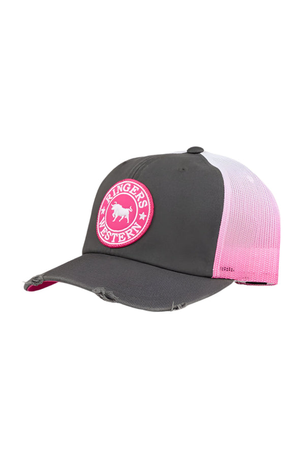 Ringers Western - Cap - Trucker - Quinn - Grey/Candy