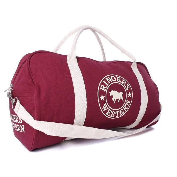 Ringers Western - Gundagai Duffle Bag - Burgundy/Natural