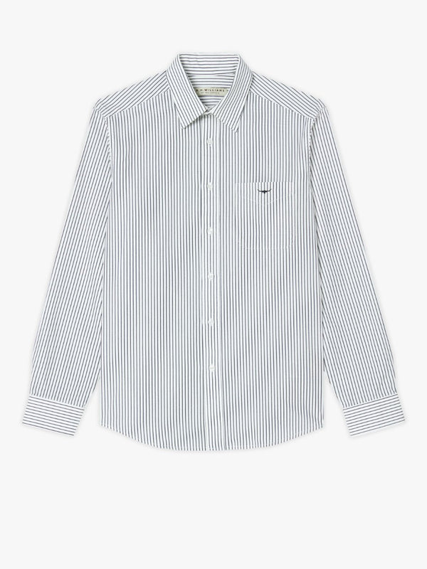 R.M.Williams - Collins Stripe Shirt - White/Navy