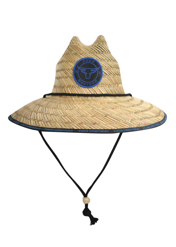 Pure Western - Straw Rodeo Print Hat (Kids) - RoyalBlue