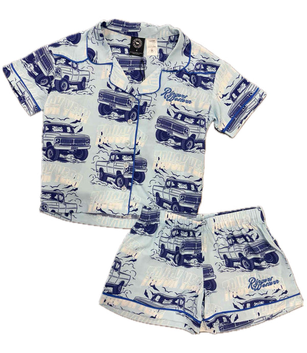 Ringers Western - Kids - Truck Yeah Short PJ's Set ~ Light Blue