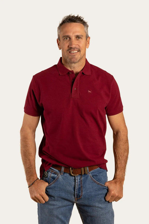 Ringers Western - Mens - Essential Polo - Burgundy