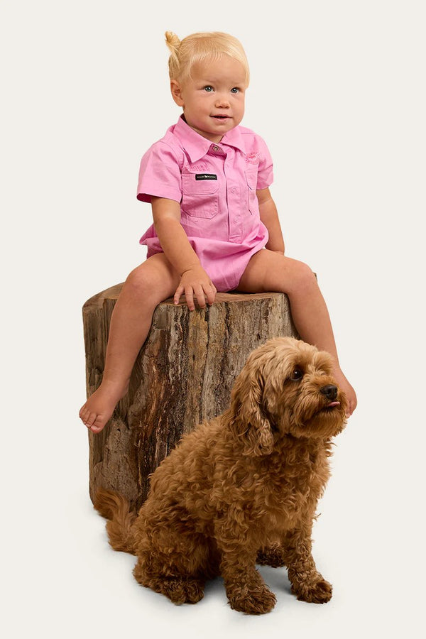 Ringers Western - Romper Babies Work Shirt ~ Pastel Pink