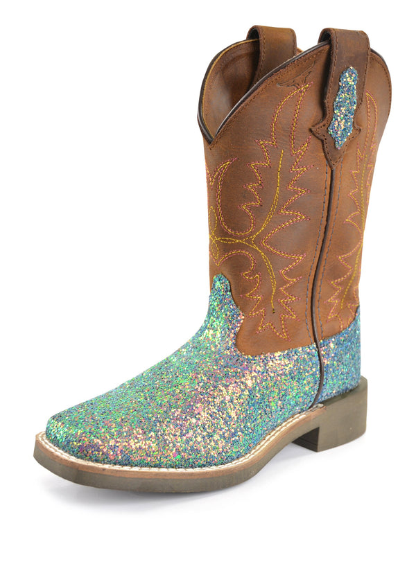 Pure Western - Children - High Top Boot (C) - Sadie ~ Blue Glitter
