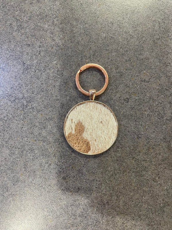 Paisley May - PMB Cowhide Keyring - Rose Gold - Round