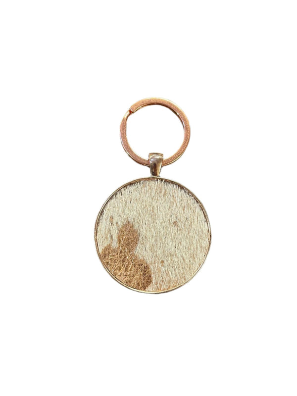 Paisley May - PMB Cowhide Keyring - Rose Gold - Round