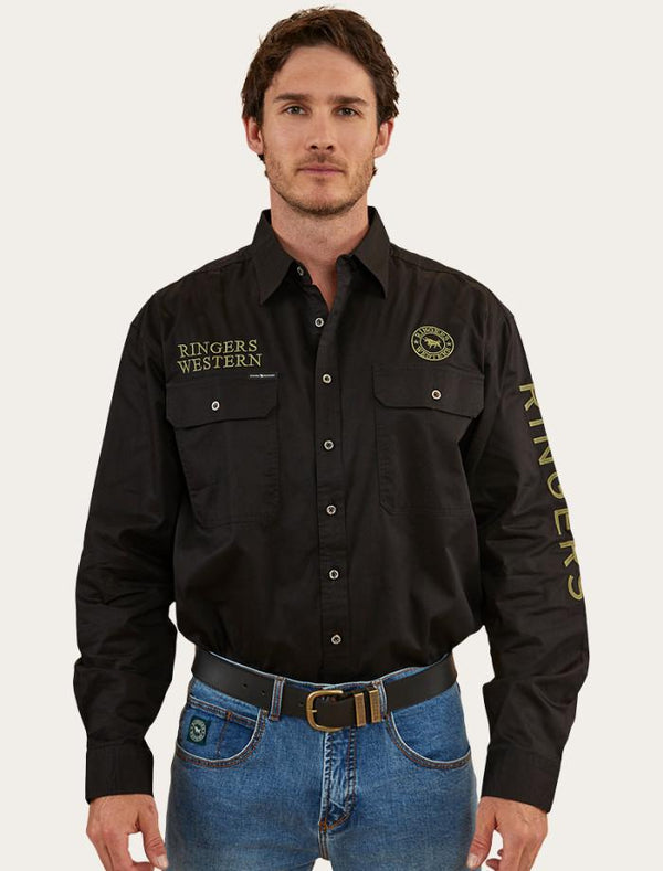 Ringers Western - Hawkeye Full Button Shirt - Black/Camo