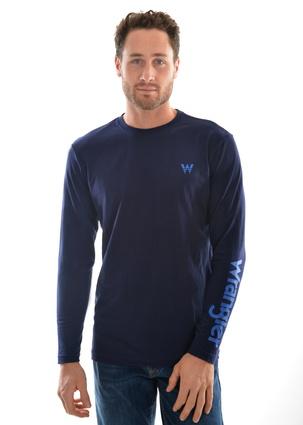 Wrangler - Mens - Logo L/S Tee - Navy