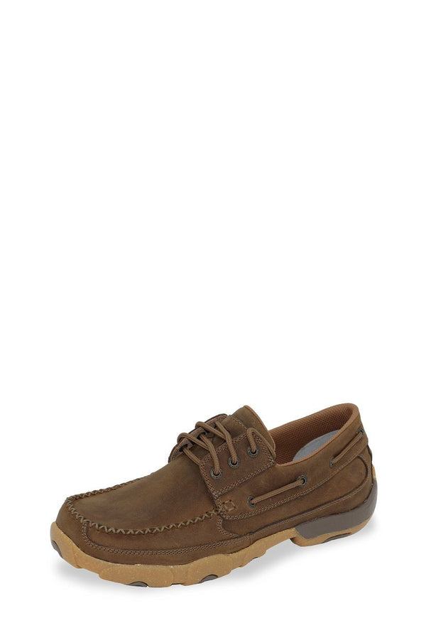 Twisted X - Mens - Mocs Driving Boat Lace Up - Brown