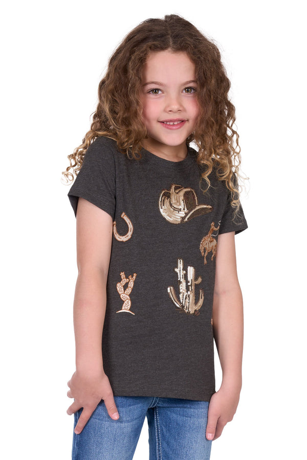 Pure Western - Kids - Bonita Tee ~ Charcoal Marle