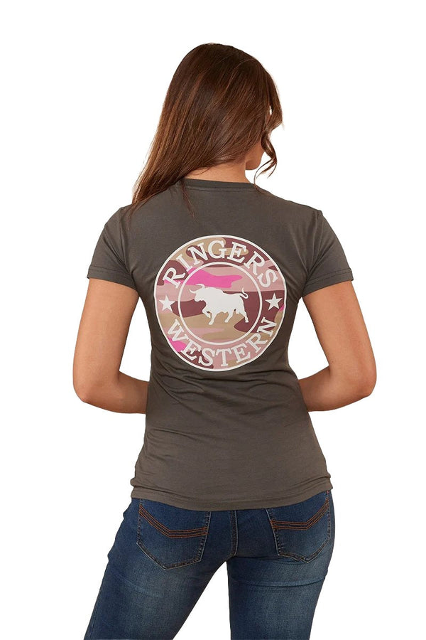 Ringers Western - Signature Bull Classic Tee -VBlack/PCamo