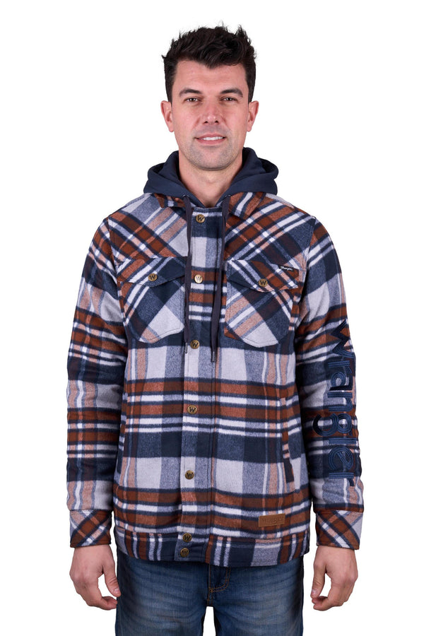 Wrangler - Reid Wool Shirt Jacket - Navy/Tan