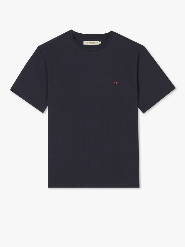 R.M.Williams - Parson T-Shirt - Navy/Chestnut