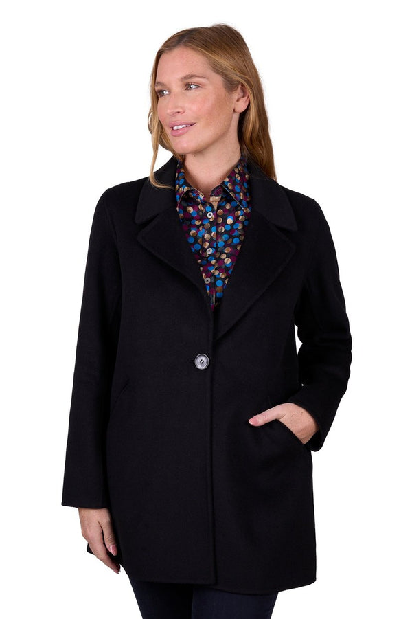 Thomas Cook - Athena Wool Blend Coat - Black
