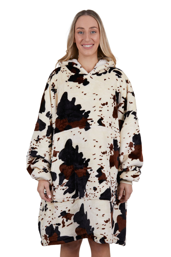 Pure Western - Snuggle Hoodie Cow - Adult - Cow Print