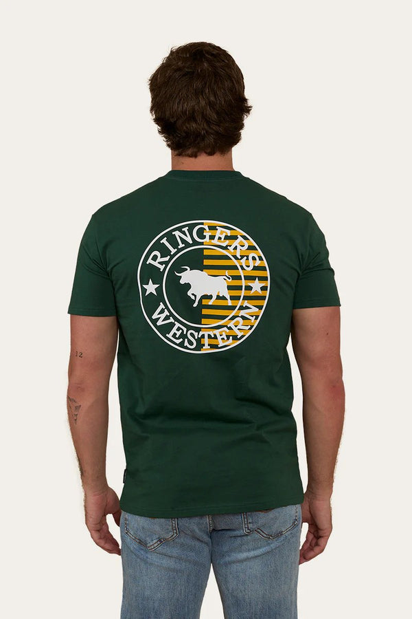 Ringers Western - Mens - Signature Bull StockFit Flag Tee - Pine