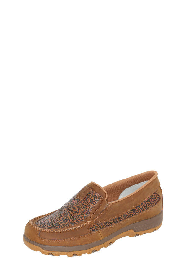 Twisted X - Womens - Mocs SlipOn CellStretch Tooled - Brown