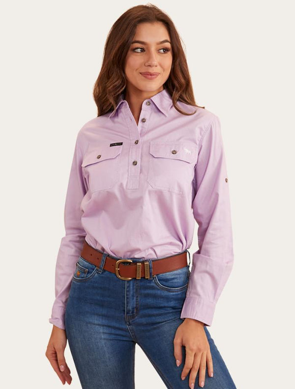 Ringers Western - Pentecost Half Button Shirt - Lavender