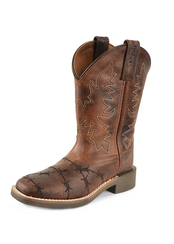 Pure Western - Children - High Top Boot (C) - Carson ~ Barb/Brown