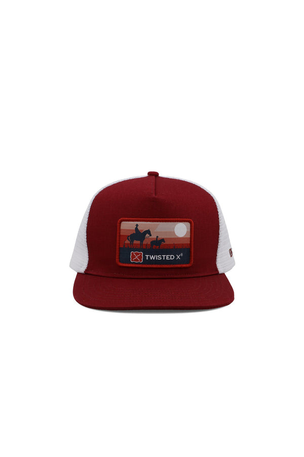Twisted X - Patch H/Profile Trucker Cap - Red/White