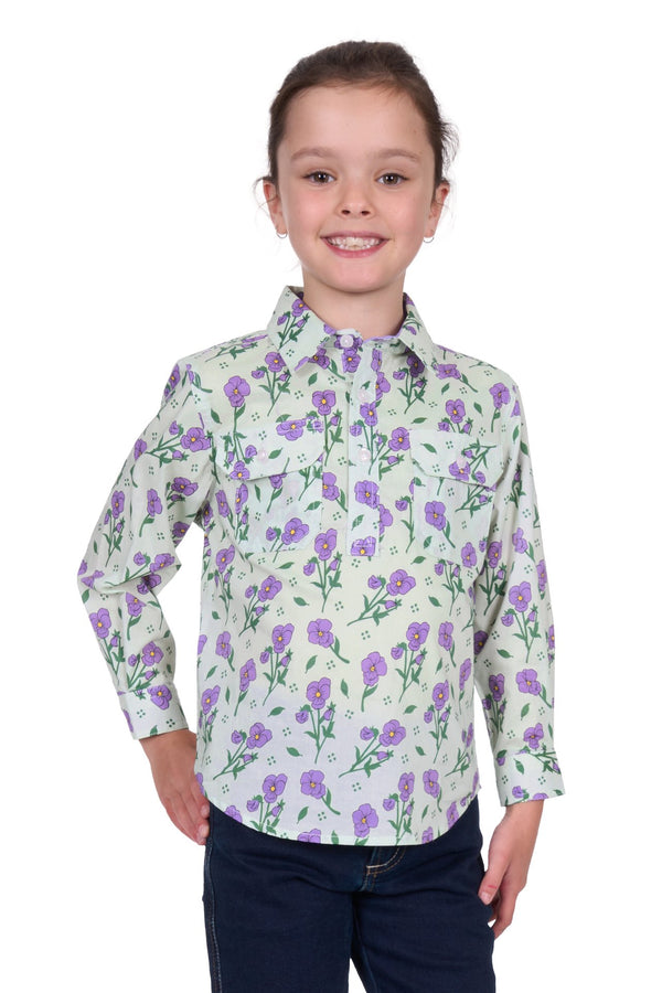 Hard Slog - Kids - Lynn Half Placket Shirt ~ Multi