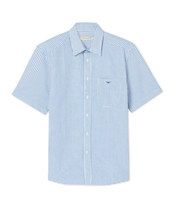 R.M.Williams - Hervey Check S/S Shirt - White/Blue