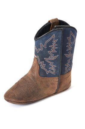 Pure Western - Infant - High Top Boot (I) - Nash ~ Dark Br/Navy