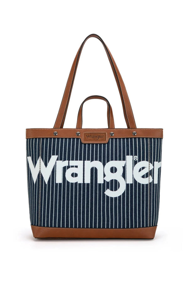 Wrangler - Iconic Logo Canvas Tote Bag - Navy/White