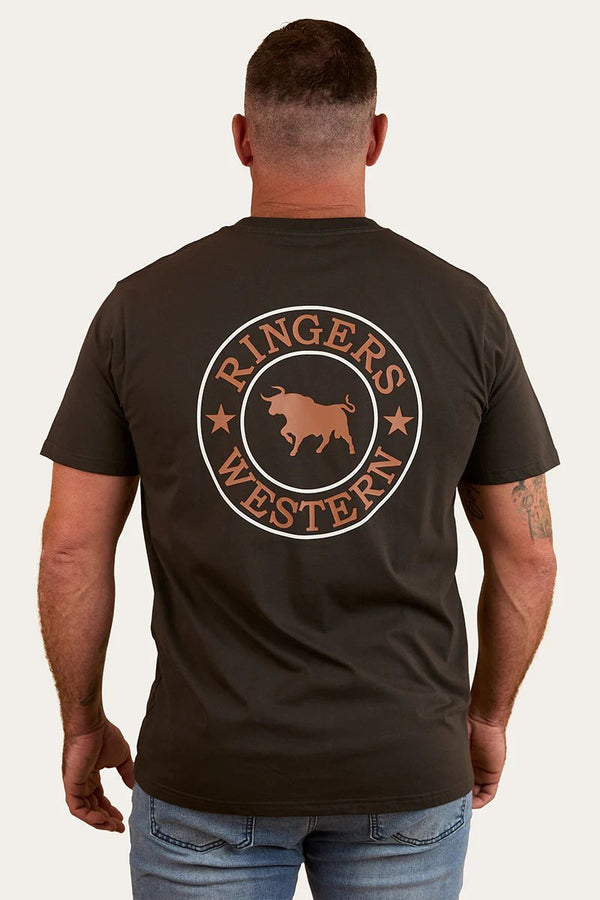 Ringers Western - Mens - Signature Bull Loose Tee - Charc/Copper