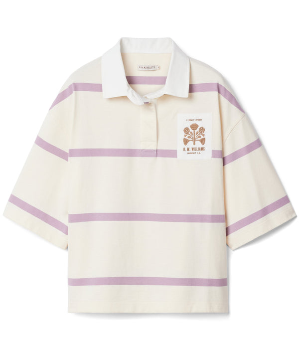 R.M.Williams - Womens - Narooma S/S Rugby - Lilac/Cream