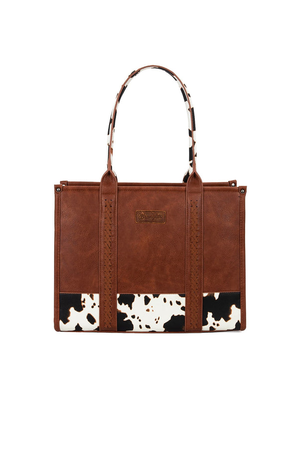 Wrangler - Cow Print Tote Bag - Dark Tan