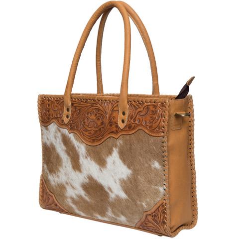 The Design Edge - Cowhide Tooled Caracas Bag - Tan