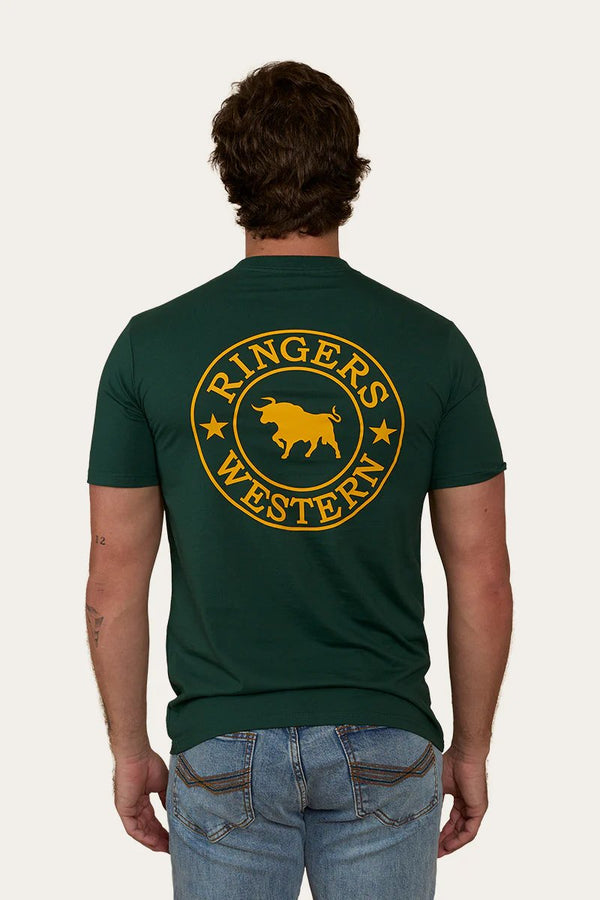 Ringers Western - Signature Bull Classic Tee - Pine/Yellow