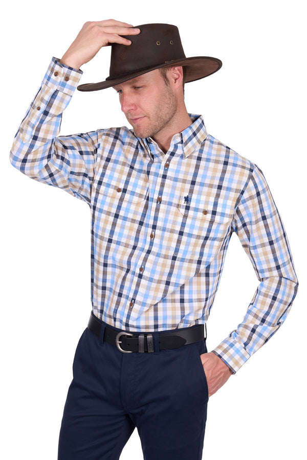 Thomas Cook - Mens - Jesse Shirt - Navy/Tan