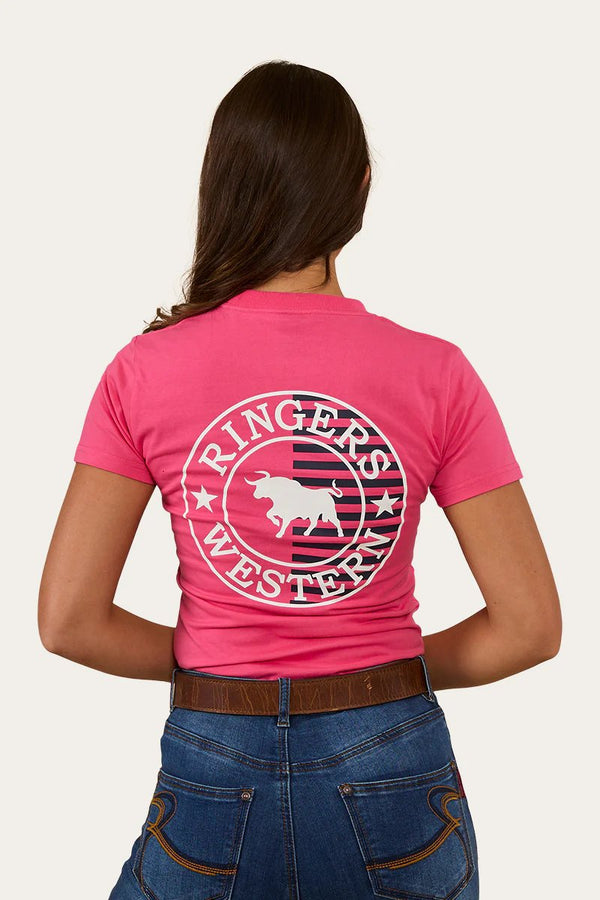Ringers Western - Womens - Signature Bull Classic Flag Tee - Melon