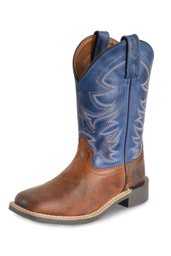 Pure Western - Children - High Top Boot (C) - Judd ~ Rust/Oil Blue