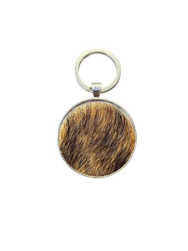 Paisley May - PMB Cowhide Keyring - Silver - Round