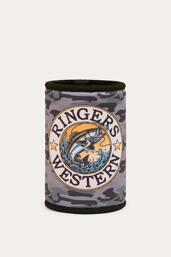 Ringers Western - Buckin Barra Stubby Cooler - Black/Camo