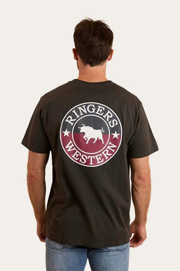 Ringers Western - Signature Bull Loose Tee -Charcoal/Split